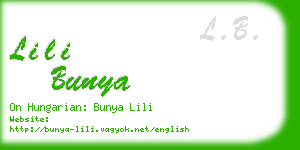 lili bunya business card